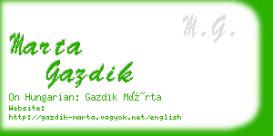 marta gazdik business card